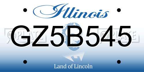 GZ5B545 Illinois License Plate