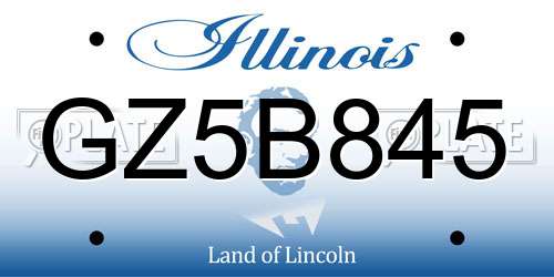 GZ5B845 Illinois License Plate