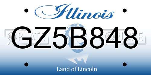 GZ5B848 Illinois License Plate