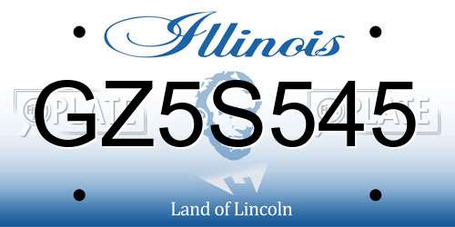 GZ5S545 Illinois License Plate