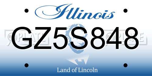 GZ5S848 Illinois License Plate