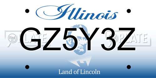 GZ5Y3Z Illinois License Plate