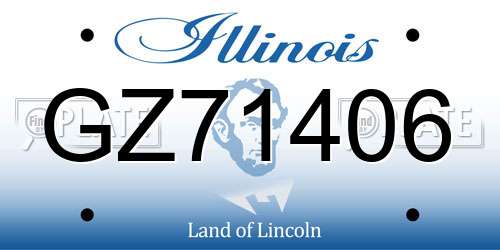 GZ71406 Illinois License Plate