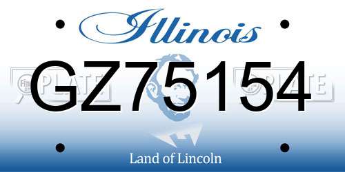 GZ75154 Illinois License Plate