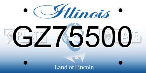 GZ75500 Illinois License Plate