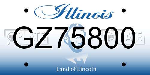 GZ75800 Illinois License Plate