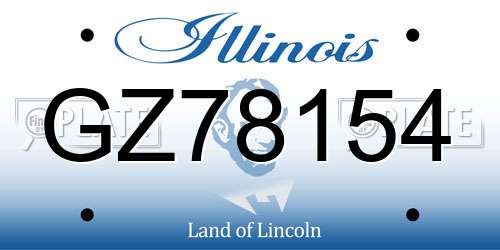 GZ78154 Illinois License Plate