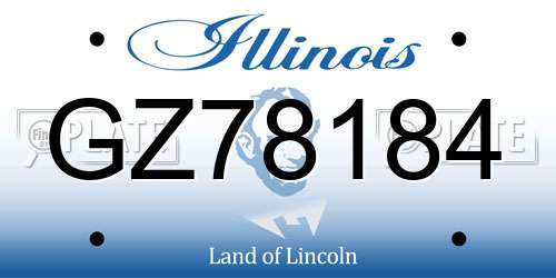 GZ78184 Illinois License Plate