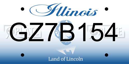 GZ7B154 Illinois License Plate