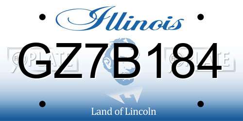 GZ7B184 Illinois License Plate