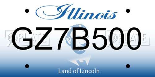 GZ7B500 Illinois License Plate