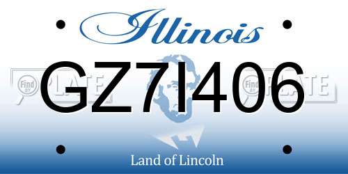 GZ7I406 Illinois License Plate