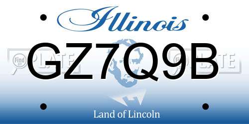 GZ7Q9B Illinois License Plate