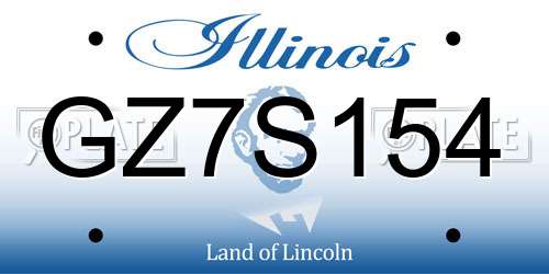 GZ7S154 Illinois License Plate