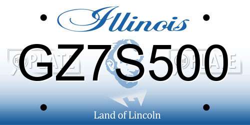 GZ7S500 Illinois License Plate