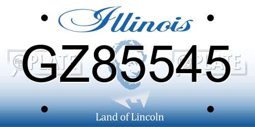 GZ85545 Illinois License Plate