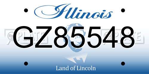 GZ85548 Illinois License Plate