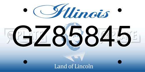 GZ85845 Illinois License Plate