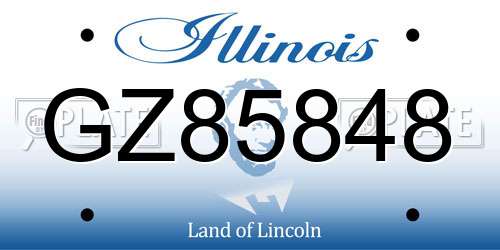 GZ85848 Illinois License Plate