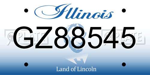 GZ88545 Illinois License Plate