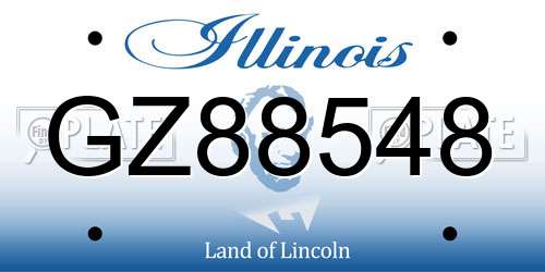 GZ88548 Illinois License Plate