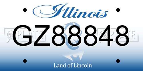 GZ88848 Illinois License Plate