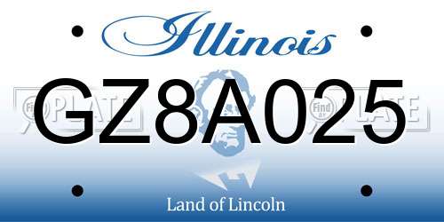 GZ8A025 Illinois License Plate