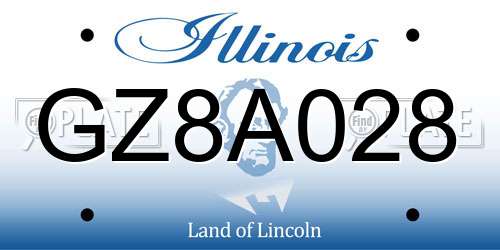 GZ8A028 Illinois License Plate