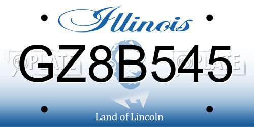 GZ8B545 Illinois License Plate