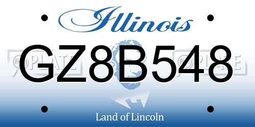 GZ8B548 Illinois License Plate
