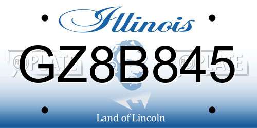 GZ8B845 Illinois License Plate
