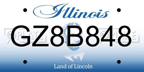 GZ8B848 Illinois License Plate
