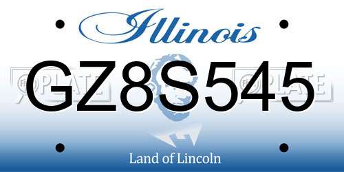 GZ8S545 Illinois License Plate