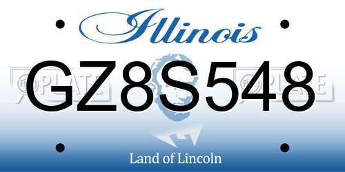 GZ8S548 Illinois License Plate