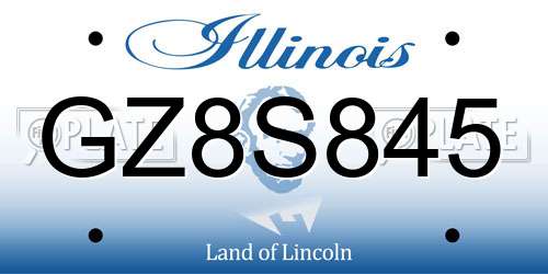 GZ8S845 Illinois License Plate