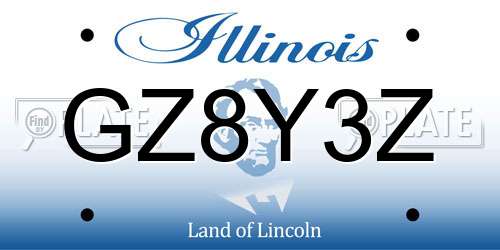 GZ8Y3Z Illinois License Plate