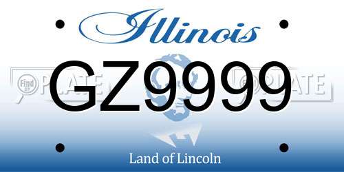 GZ9999 Illinois License Plate