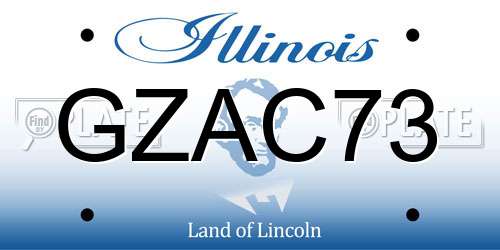 GZAC73 Illinois License Plate