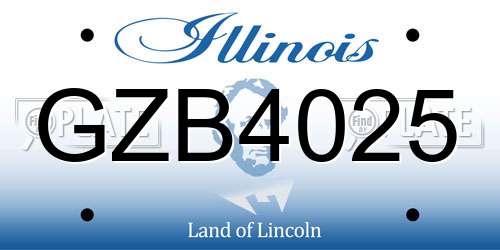 GZB4025 Illinois License Plate