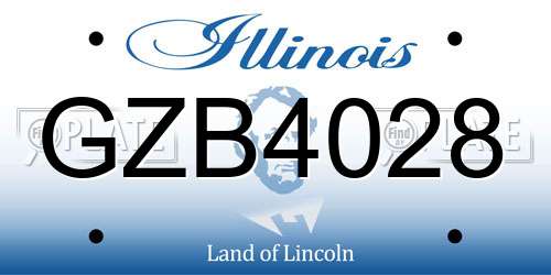 GZB4028 Illinois License Plate