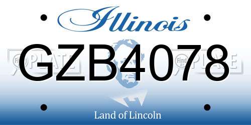 GZB4078 Illinois License Plate