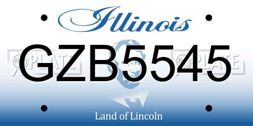 GZB5545 Illinois License Plate