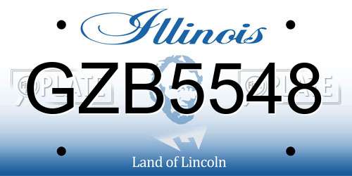 GZB5548 Illinois License Plate