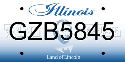 GZB5845 Illinois License Plate