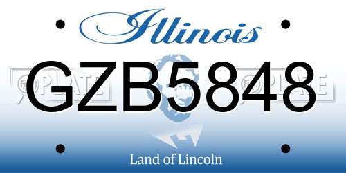 GZB5848 Illinois License Plate