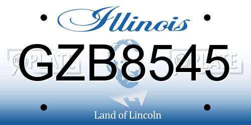 GZB8545 Illinois License Plate