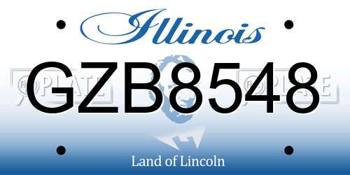GZB8548 Illinois License Plate