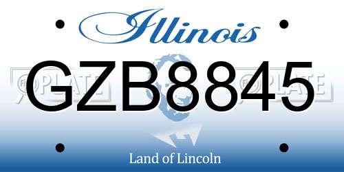 GZB8845 Illinois License Plate
