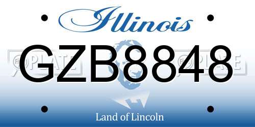 GZB8848 Illinois License Plate