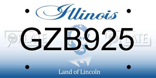 GZB925 Illinois License Plate